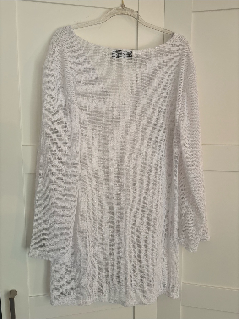 La Blanca White Sequin Swim Cover Up Beach Pool Resortwear Bridal